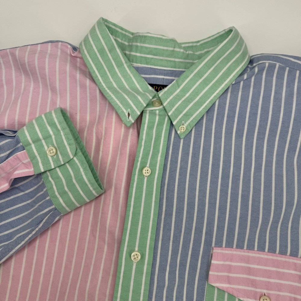 Polo Ralph Lauren‎ Men's 3XLT Preppy Colorblock Button Down Long Sleeve NWT